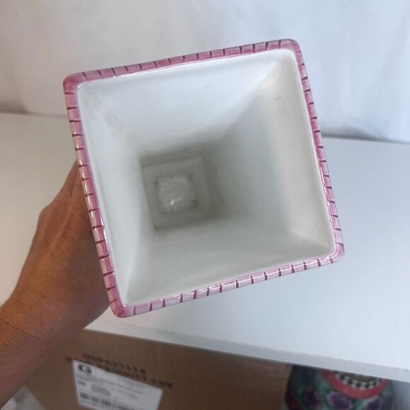 Laura Ashley FTD Floral Ceramic Square Pedestal Vase French Cottage Core Chintz - Picture 7 of 11